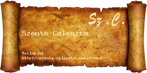Szente Celeszta névjegykártya